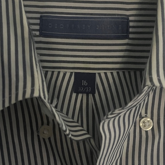 Geoffrey Beene Button Down Dress Shirt Men’s 16/32-33 Pinpoint Oxford L/S Blue - Picture 7 of 7